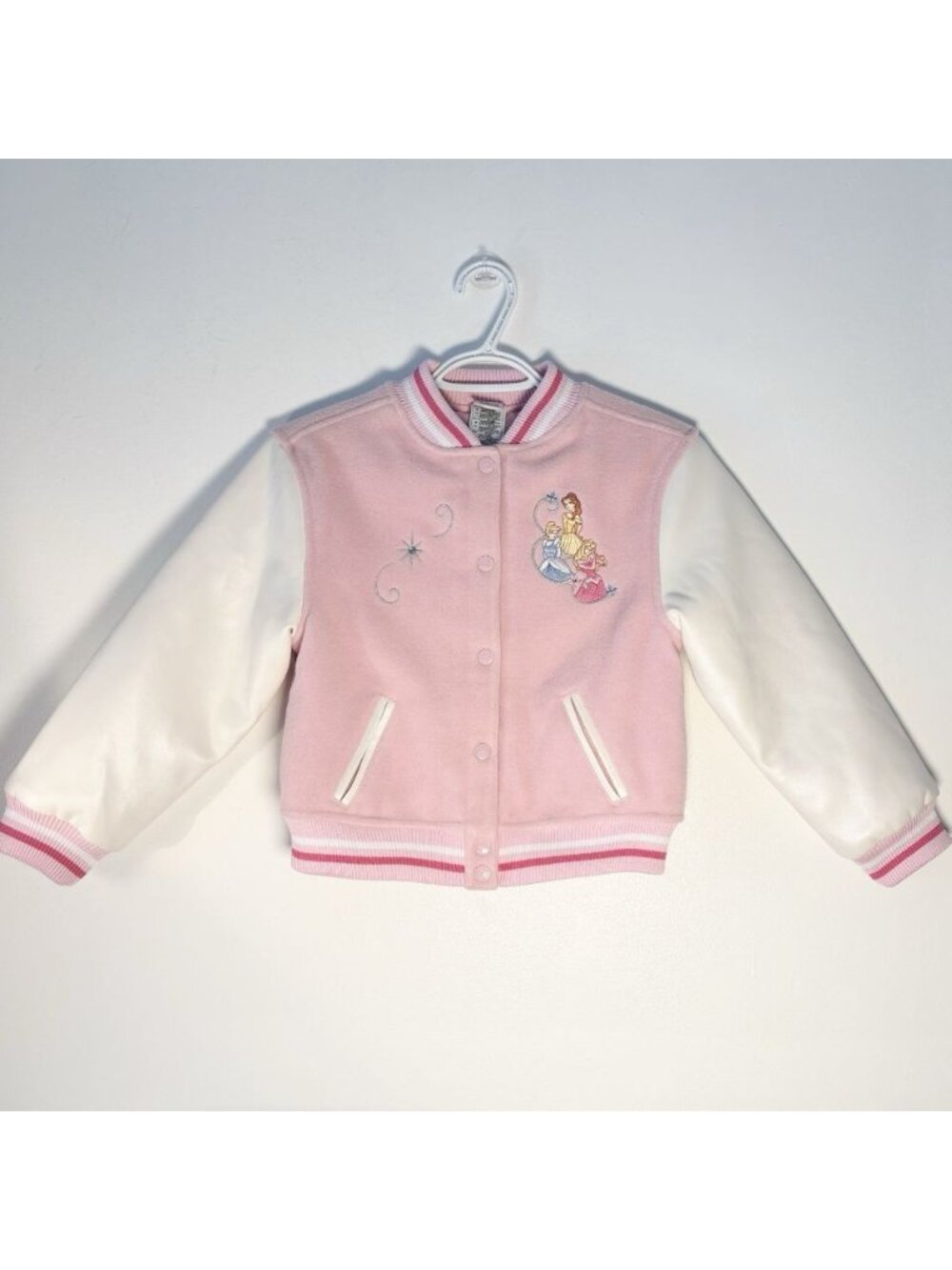 RARE Vintage Authentic Disney Store Disney Princess Varsity Bomber Jacket 7/8Y